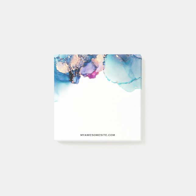 Post-it® *~* AP29 Yummy Turquoise Turquoise Gold Bold Abstr (Devant)