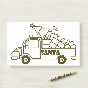 Post-it® Aperçu camion de Noël Père Noël vue côté voiture