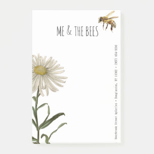 Post-it® Apière d'abeille à fleurs et réalistes Nom et coor