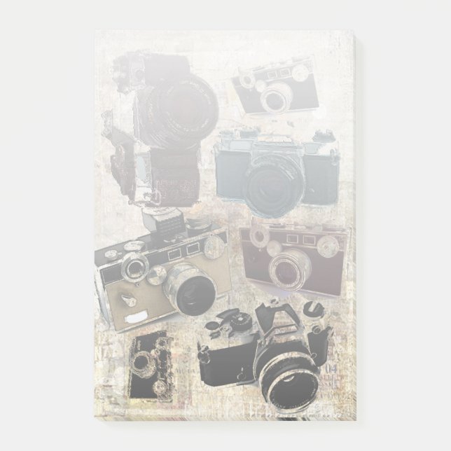 Post-it® Appareil-photo grunge de cru de photographie de (Devant)