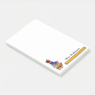 Post-it® Apple avec la pile de livre a personnalisé 10 x 6