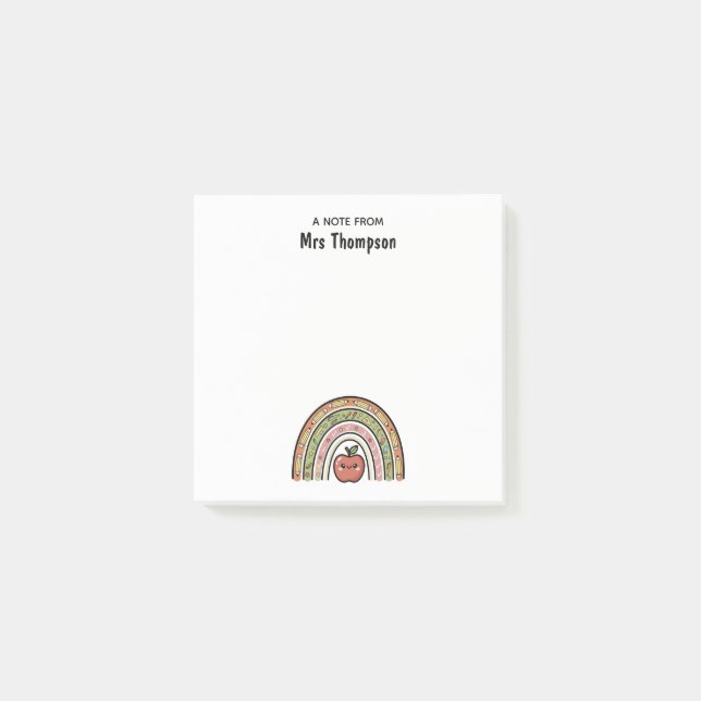 Post-it® Apple Rainbow personnalisé pour enseignant scolair (Devant)