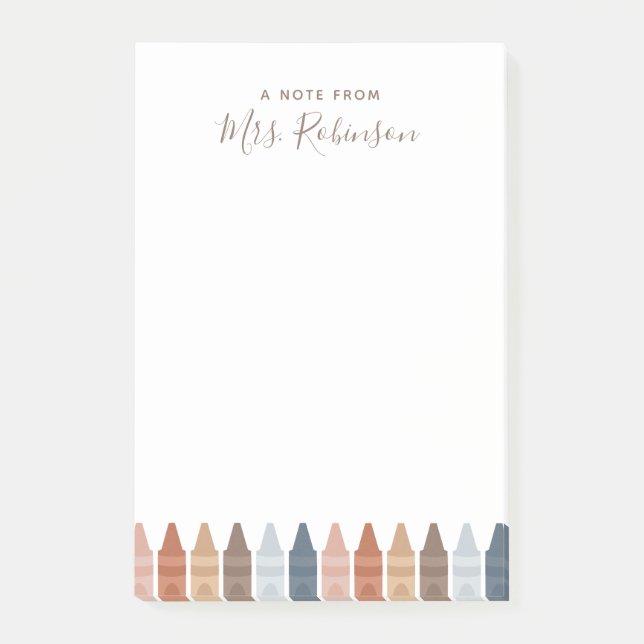 Post-it® Appréciation de l'enseignant Boho Crayon Post-it N (Devant)