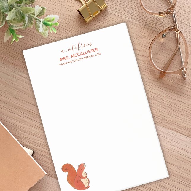 Post-it® Appréciation de l'enseignant jote Squirrel Rappel (Créateur téléchargé)