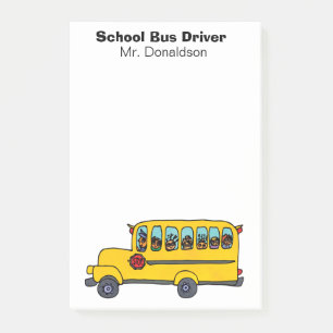 Post-it® Appréciation jaune de chauffeur d'autobus scolair
