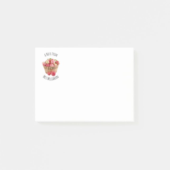 Post-it® APPRÉCIATION PERSONNALISÉE ENSEIGNANT Pommes 4x3 (Devant)