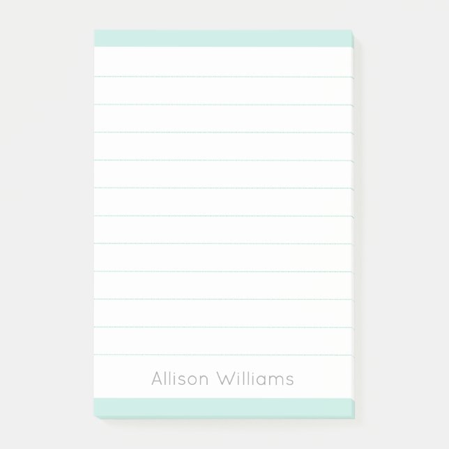 Post-it® Aqua Blue Lined Personnalisé (Devant)