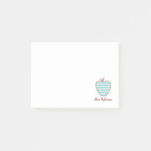 Post-it® Aqua Chevron Apple Teacher Post-It Notes