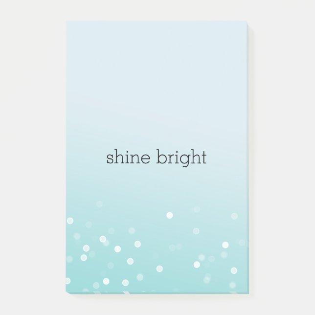 Post-it® Aqua Ombre Blanc Bokeh Confettis (Devant)