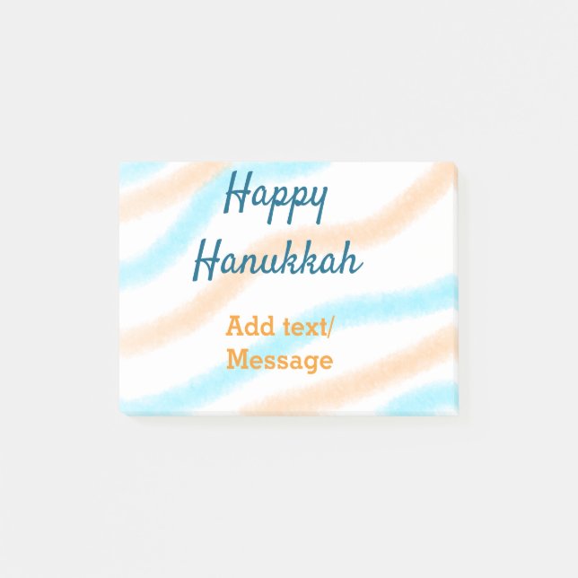 Post-it® Aqua orange happy Hanoukka ajouter un nom message  (Devant)