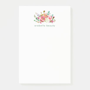 Post-it® Aquarelle à la mode florale avec la raison social