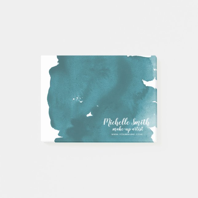 Post-it® Aquarelle Abstraite couleur turquoise trait de bro (Devant)