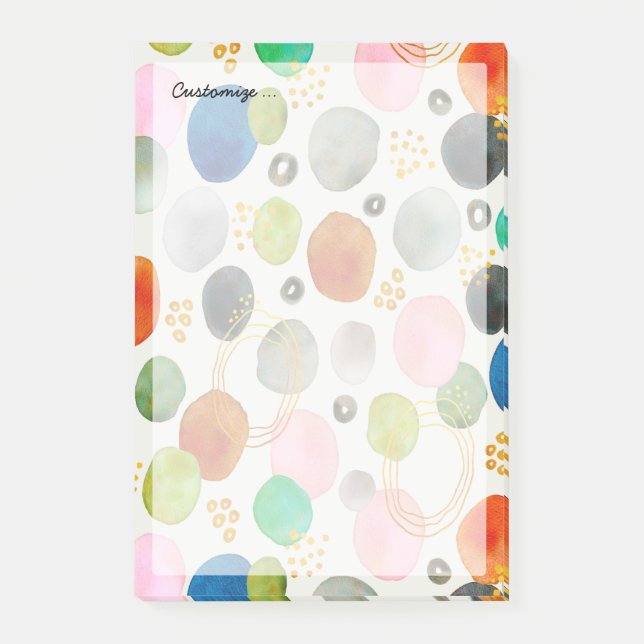 Post-it® Aquarelle Abstraite Pebble Gold Parties scintillan (Devant)