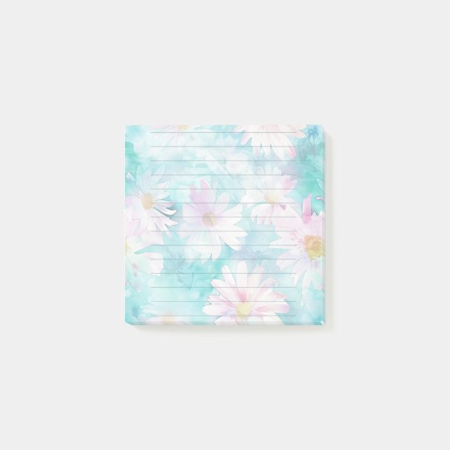Post-it® Aquarelle Aqua Floral (Devant)