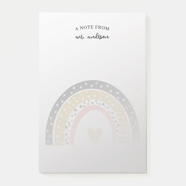 Post-it® Aquarelle arc-en-ciel Professeur personnalisé (Devant)