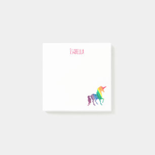 Post-it® Aquarelle arc-en-ciel Unicorne Silhouette Girls