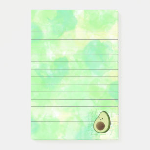 Post-it® Aquarelle Arrière - plan de carton mignon Avocado