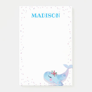 Post-it® Aquarelle Baleine Post It Note