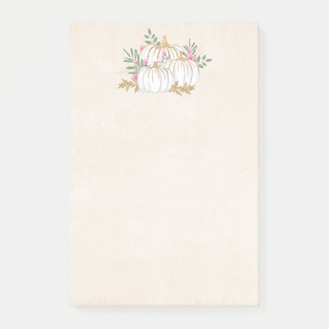 Post-it® Aquarelle blanche et Citrouille or (Devant)