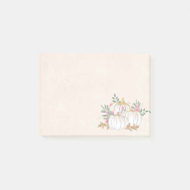 Post-it® Aquarelle blanche et Citrouille or (Devant)