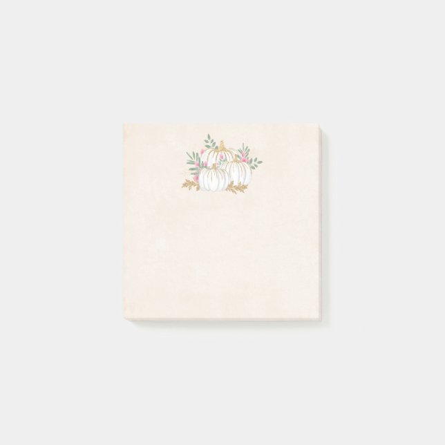 Post-it® Aquarelle blanche et Citrouille or (Devant)
