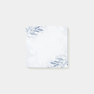 Post-it® Aquarelle bleu Feuille Fleurs Mariage botanique