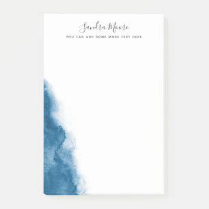 Post-it® Aquarelle bleu foncé nom personnalisé