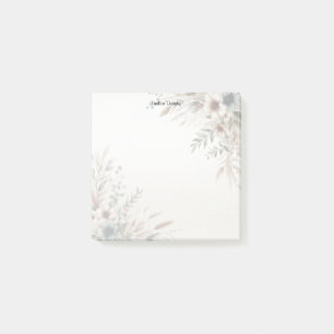 Post-it® Aquarelle bleu ivoire Fleurs Post it Notes