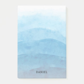 Post-it® Aquarelle bleu océan Notes personnalisées