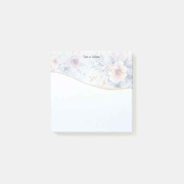 Post-it® Aquarelle Bleu rose Floral Post it Notes (Devant)