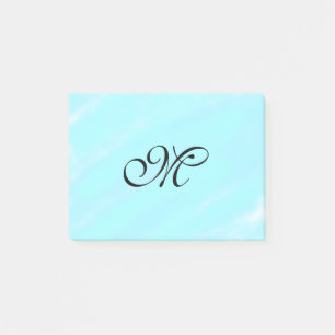 Post-it® Aquarelle bleu vert monogramme ajouter le pastel l