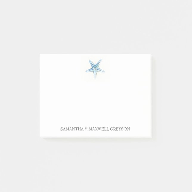 Post-it® Aquarelle Blue Starfish (Devant)
