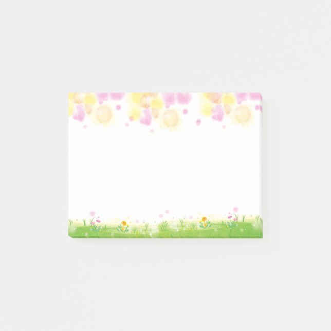 Post-it® Aquarelle brillante Fleurs de printemps sauvages (Devant)