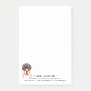 Post-it® Aquarelle Bulldog Notes personnalisées