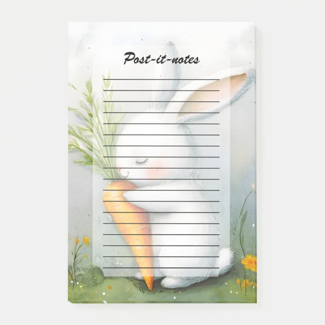 Post-it® Aquarelle Bunny Happy Harvest (Devant)