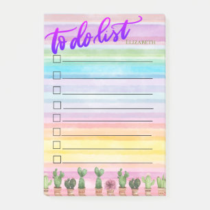 Post-it® Aquarelle Cactus Liste des bandes colorées à faire