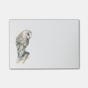 Post-it® Aquarelle Chouette Oiseau Nature Art