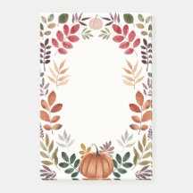 Aquarelle Citrouille et feuilles d'automne