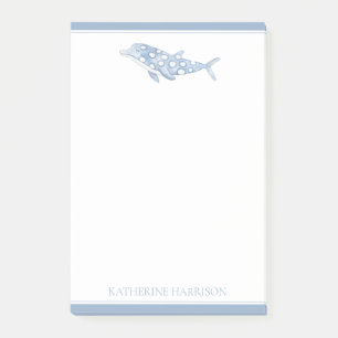 Post-it® Aquarelle côtière bleu Polka Dot Dolphin