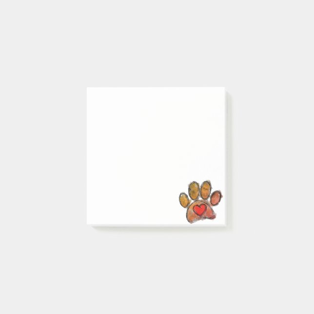 Post-it® Aquarelle couleur Amoureux des chiens Dessin (Devant)