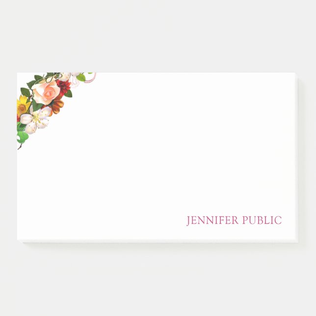 Post-it® Aquarelle couleur créative Floral Modèle Chic  (Devant)