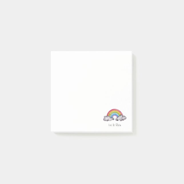 Post-it® Aquarelle Cute Arc-En-Ciel Et Nuages (Devant)