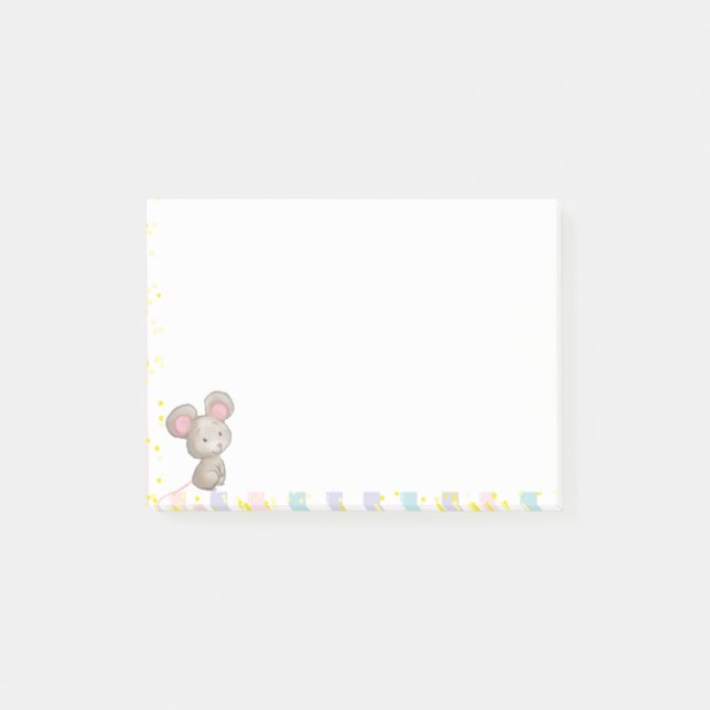 Post-it® Aquarelle Cute Petite Souris Animal Cartographie A (Devant)
