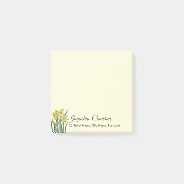 Post-it® Aquarelle Daffodiles Illustration botanique (Devant)