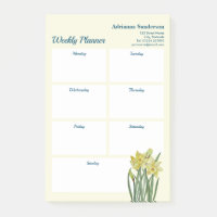 Aquarelle Daffodils Botanique Weekly Planner