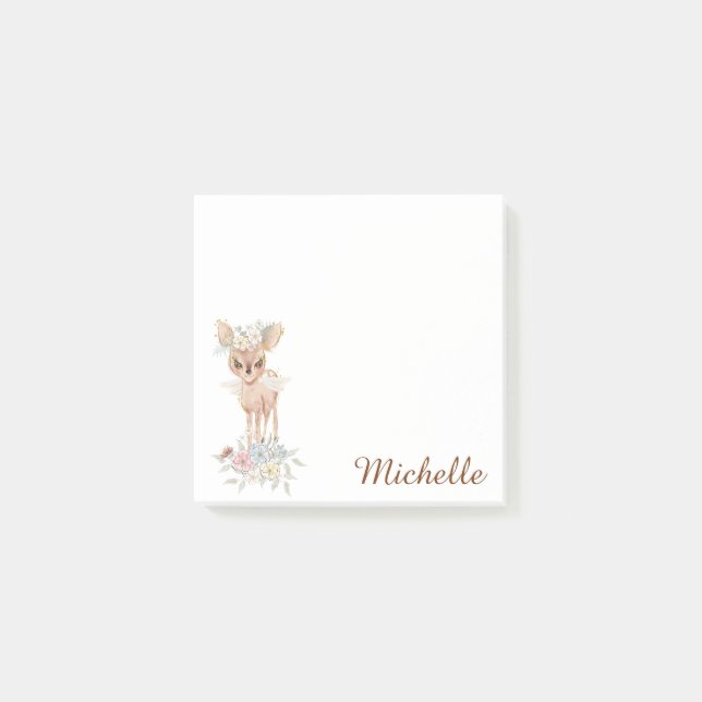 Post-it® Aquarelle de cerf doux Floral (Devant)
