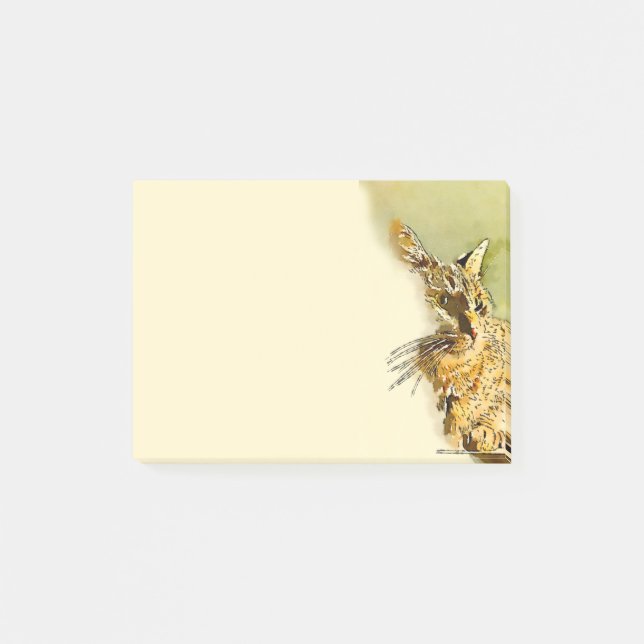 Post-it® Aquarelle de chat Tabby Tabby Coeur rose (Devant)