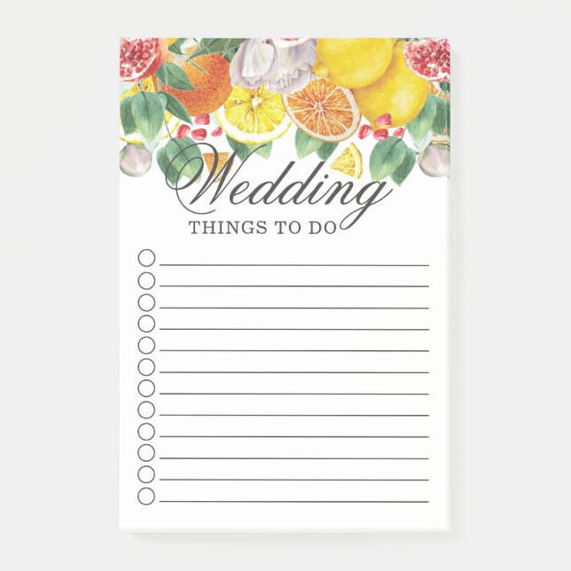 Post-it® Aquarelle de Citrus Mariage botanique (Devant)