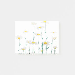 Post-it® aquarelle de la marguerite blanche horizontale