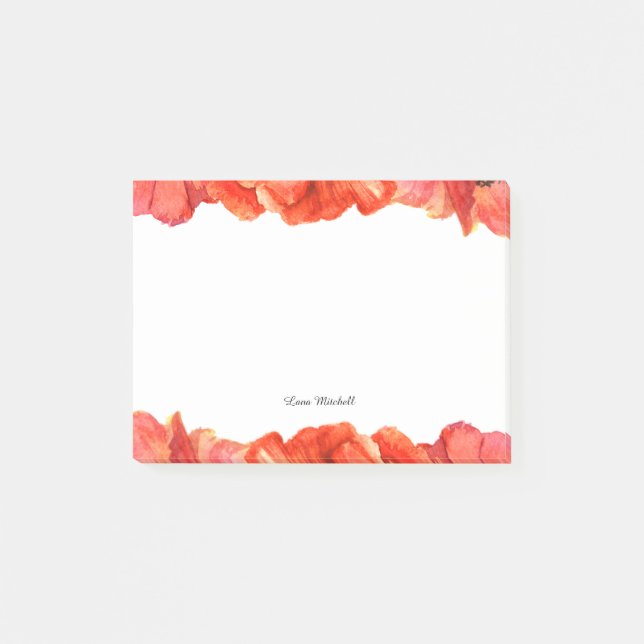 Post-it® Aquarelle de pavot rouge (Devant)